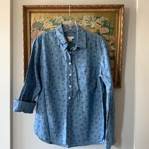 J. Crew Chambray Buttondown Shirt. EUC. Size S